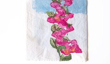 Linen Bougainvillea Napkin, from Bertozzi