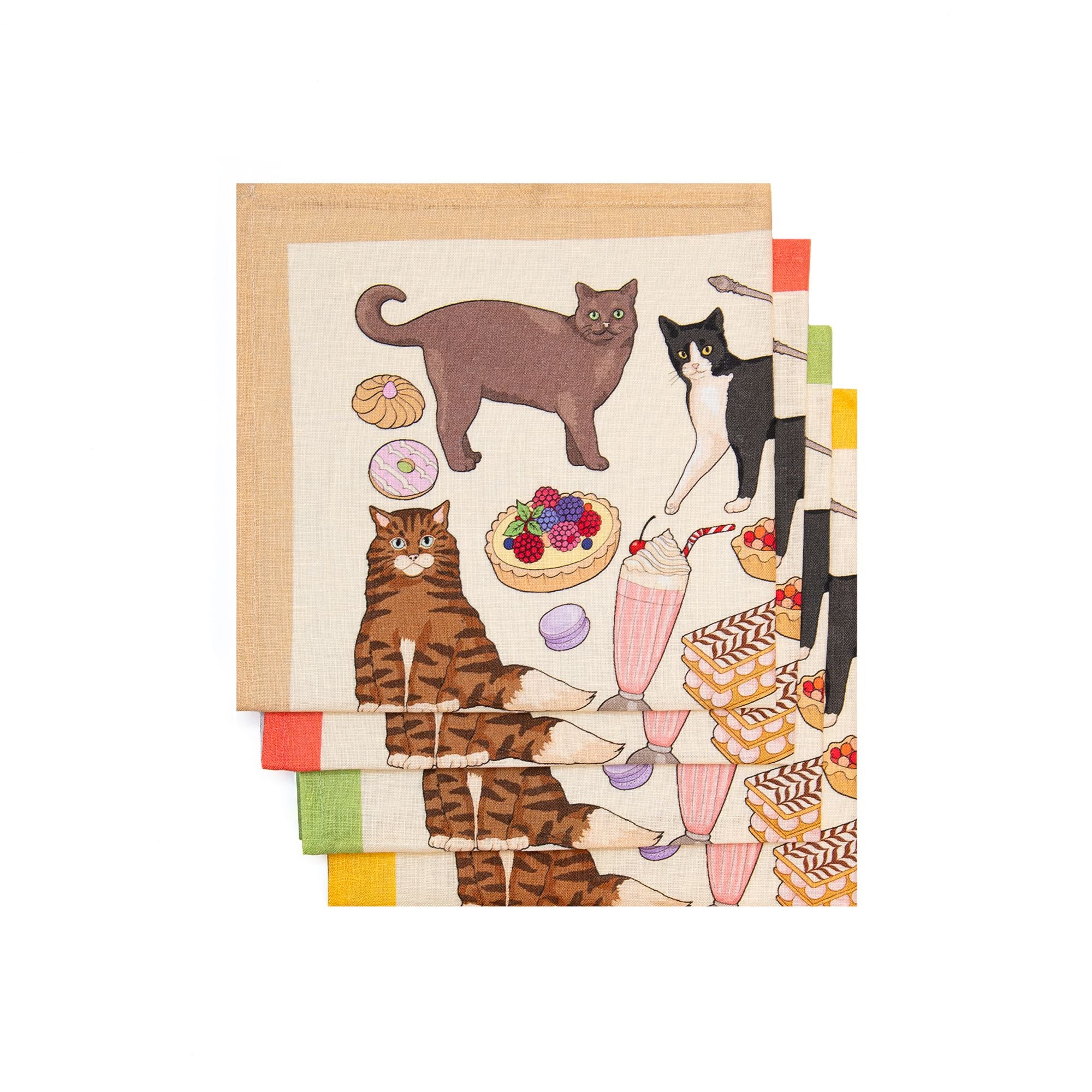 Cats Cafe Set of 4 Napkins, from Avenida Home - Image 2