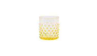 Hobnail Short Glass in Citron