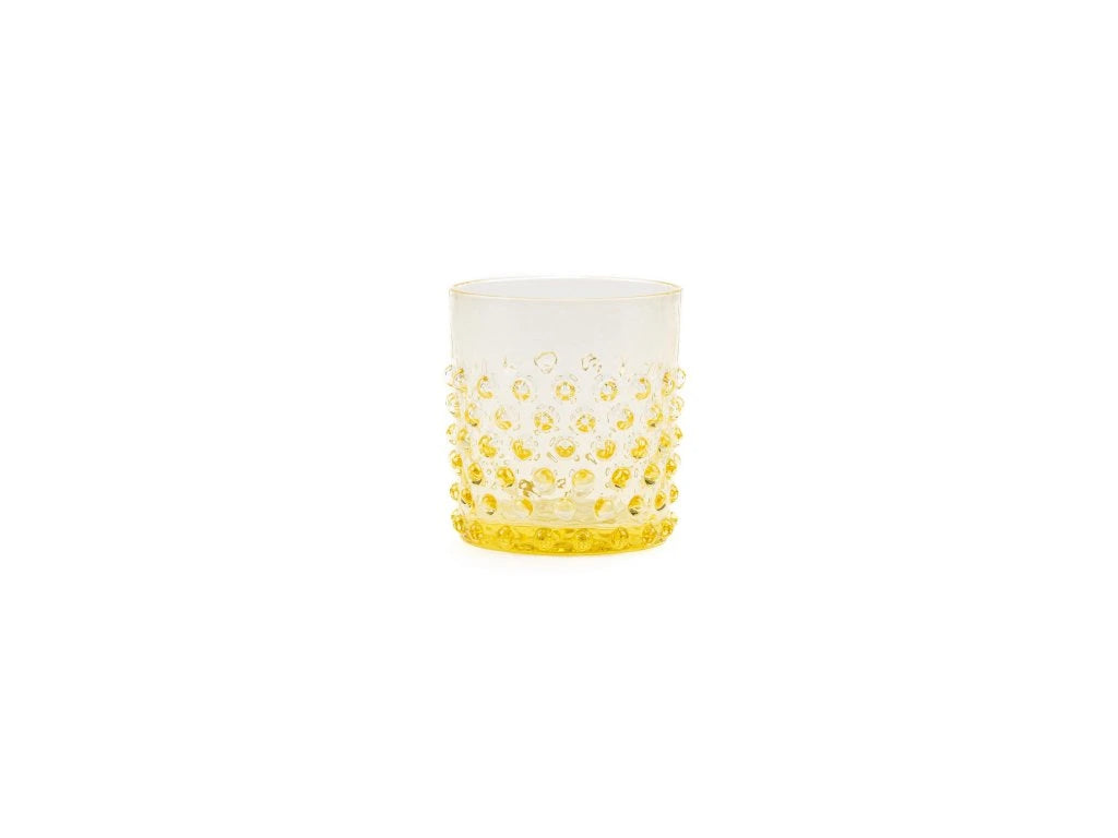 Hobnail Short Glass in Citron
