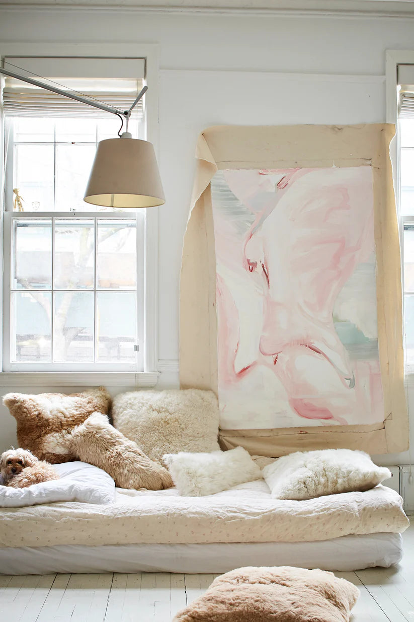 Alpaca Lumbar Pillow in Crema - Image 3