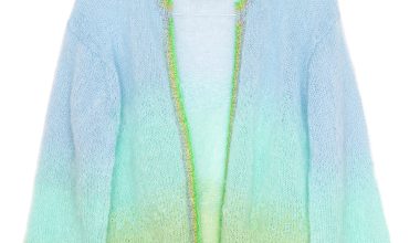 Tie Dye Cardigan in Aqua & Blue, from Rose Carmine