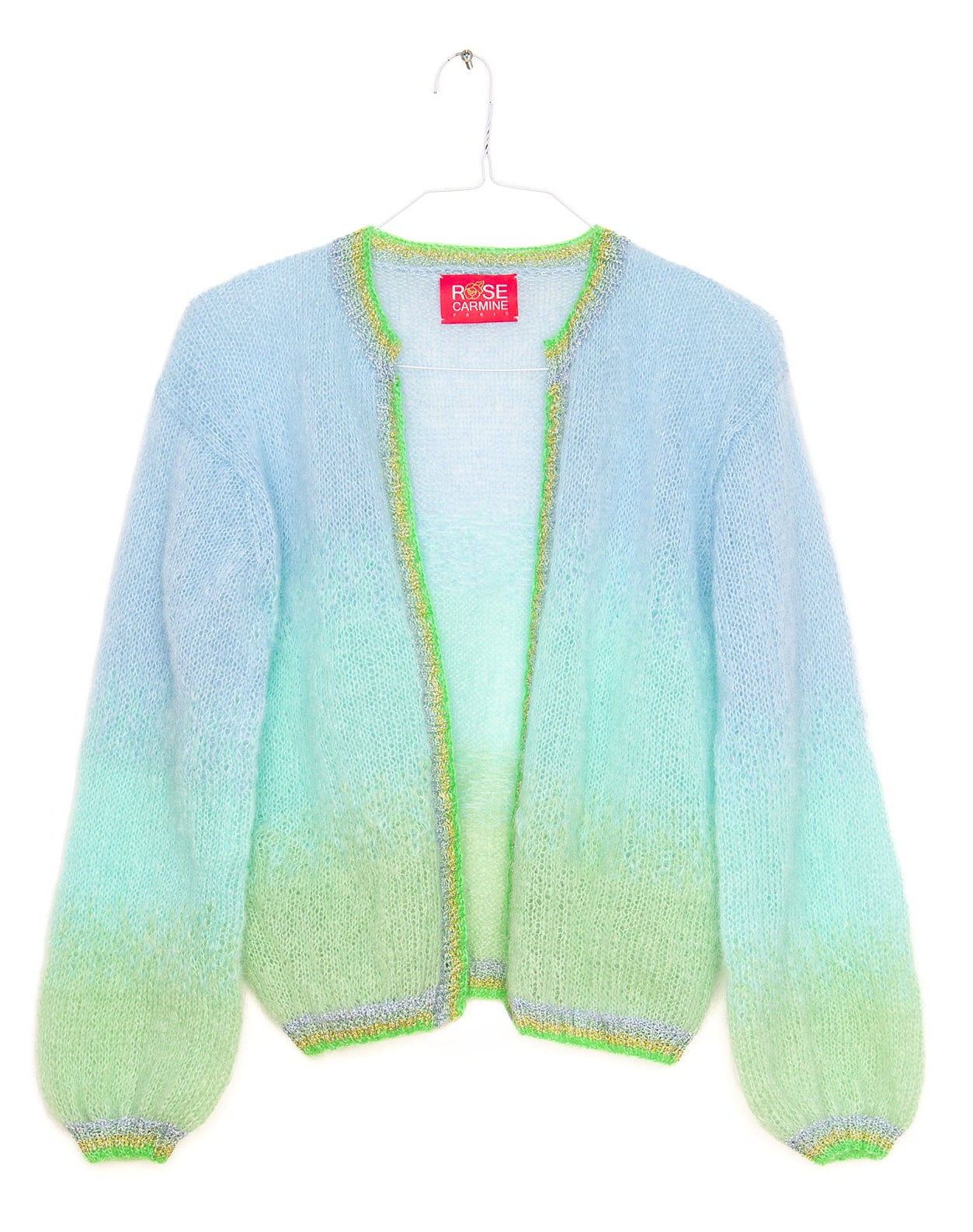 Tie Dye Cardigan in Aqua & Blue, from Rose Carmine