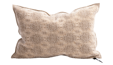 Kilim Jacquard Pillow 16x24 in Nude, from Maison De Vacances