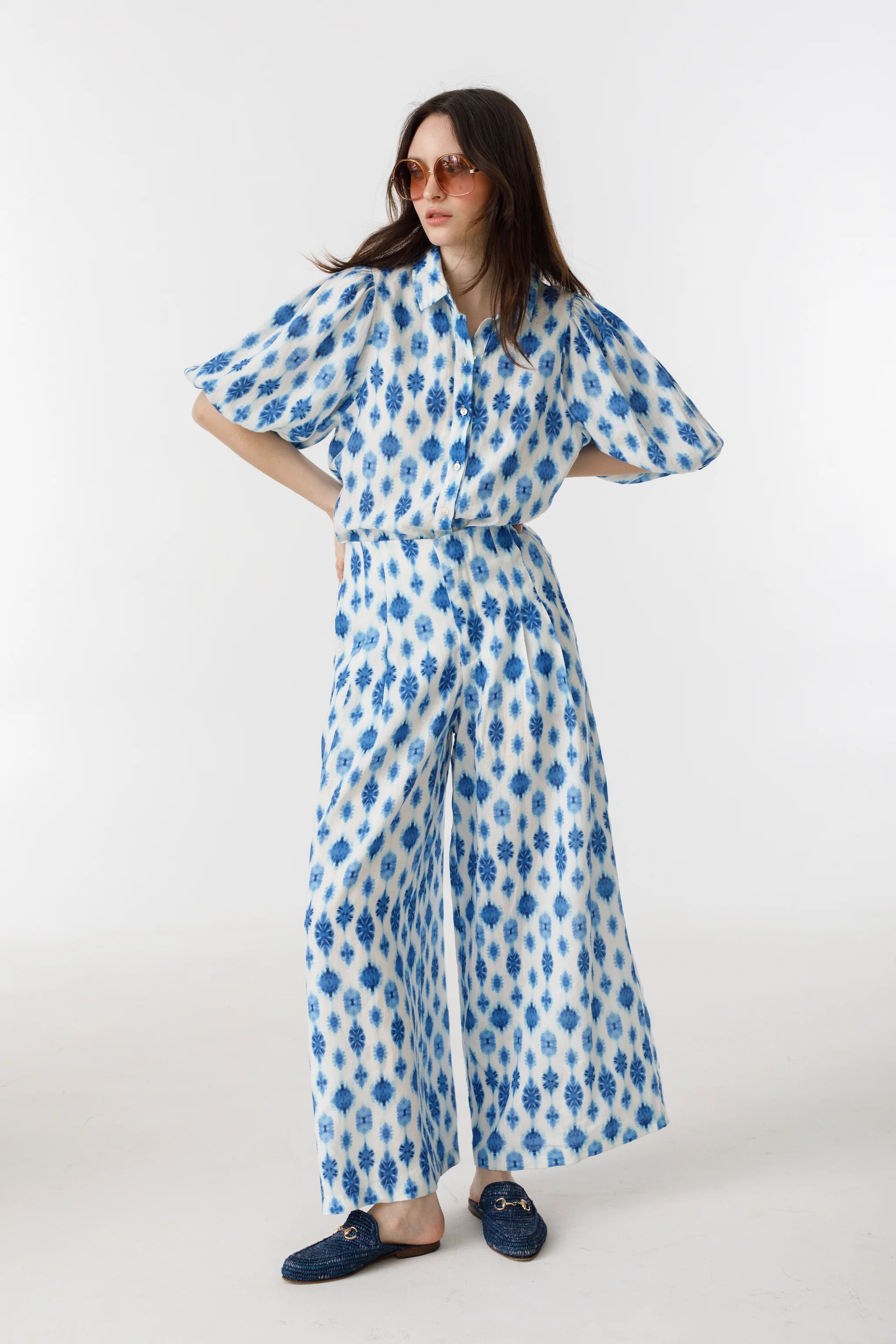 Angel Linen Shirt in Hamptons Print, from Lanhtropy