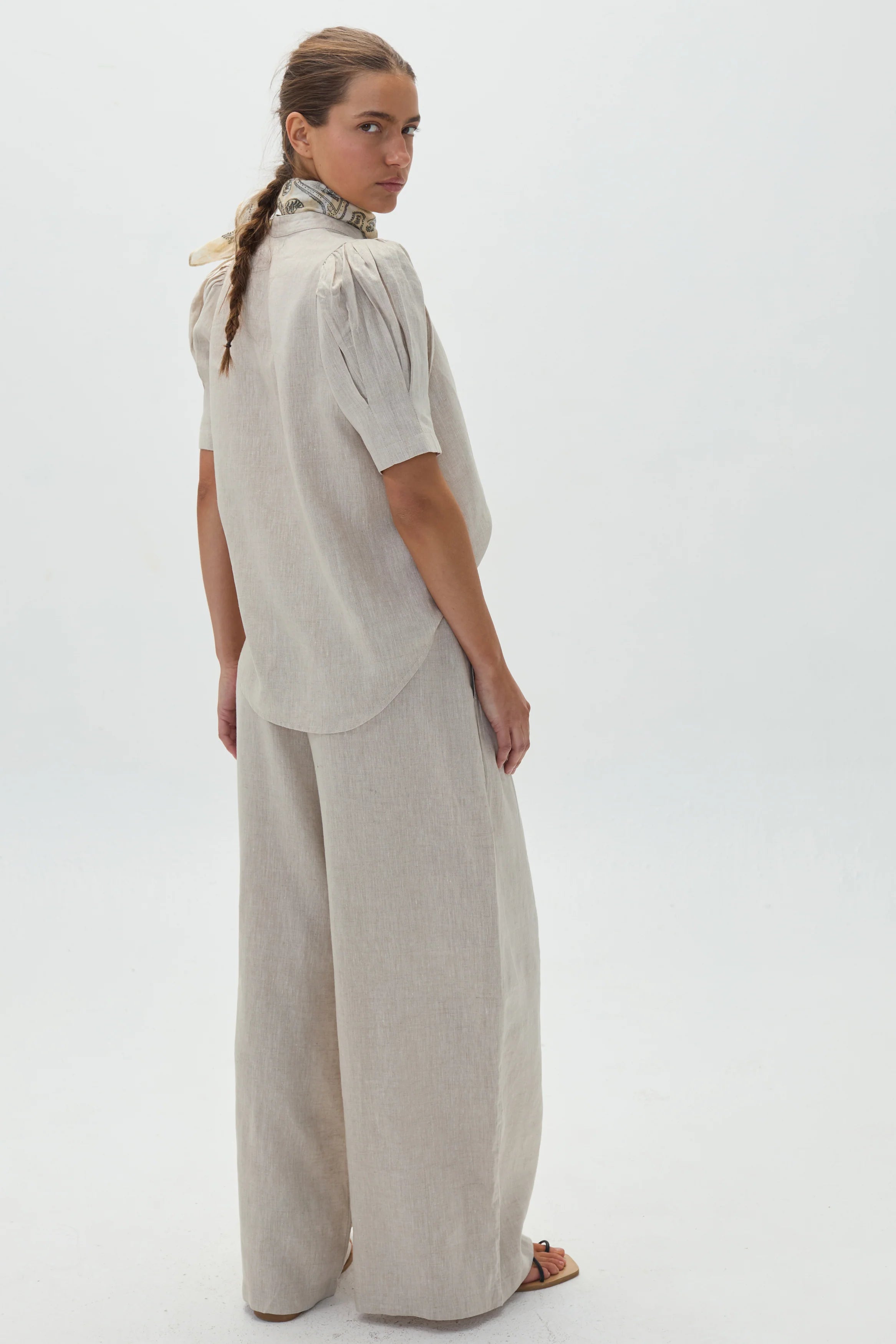 Athina Linen Shirt in Natural, from Lanhtropy - Image 3