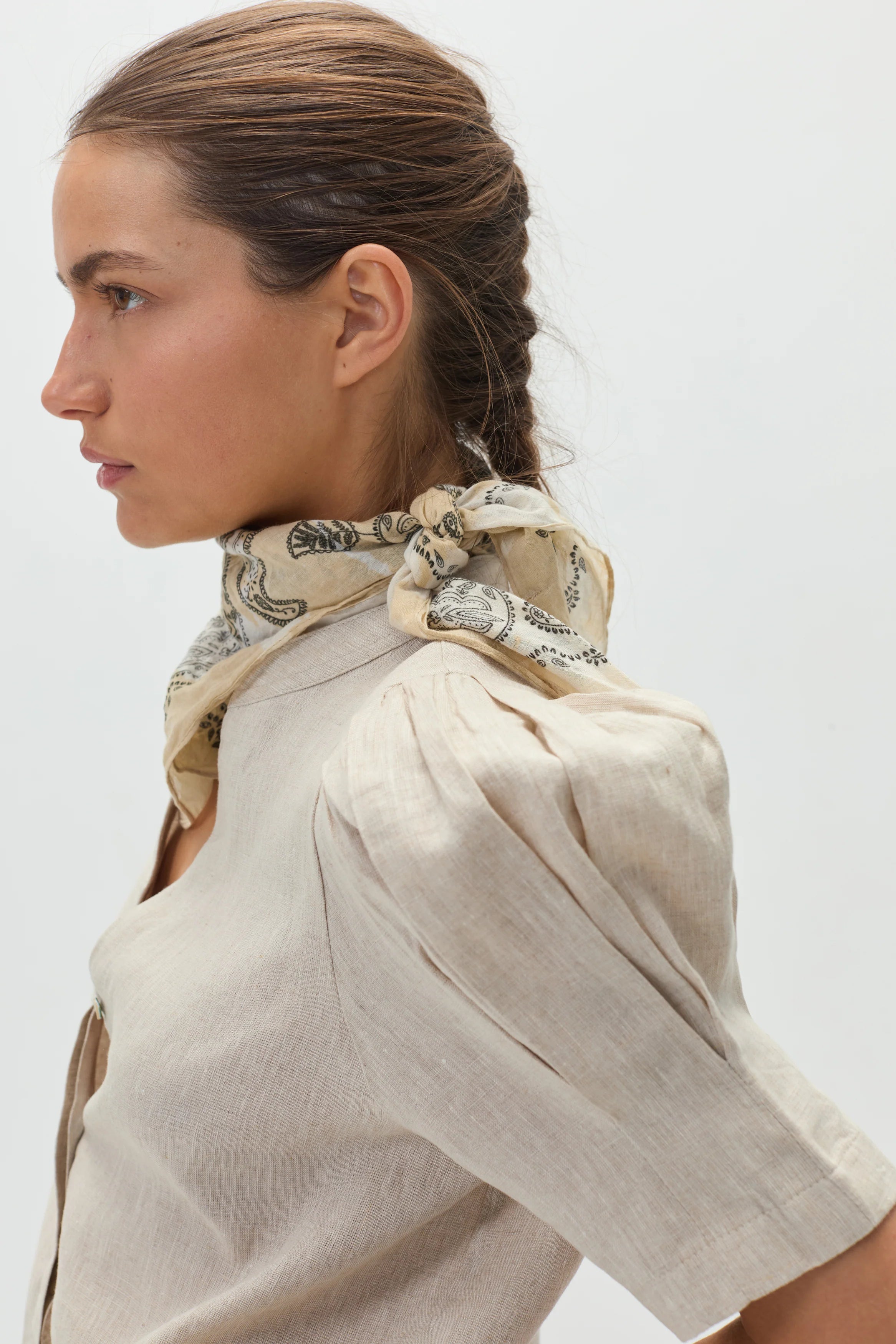 Athina Linen Shirt in Natural, from Lanhtropy - Image 2