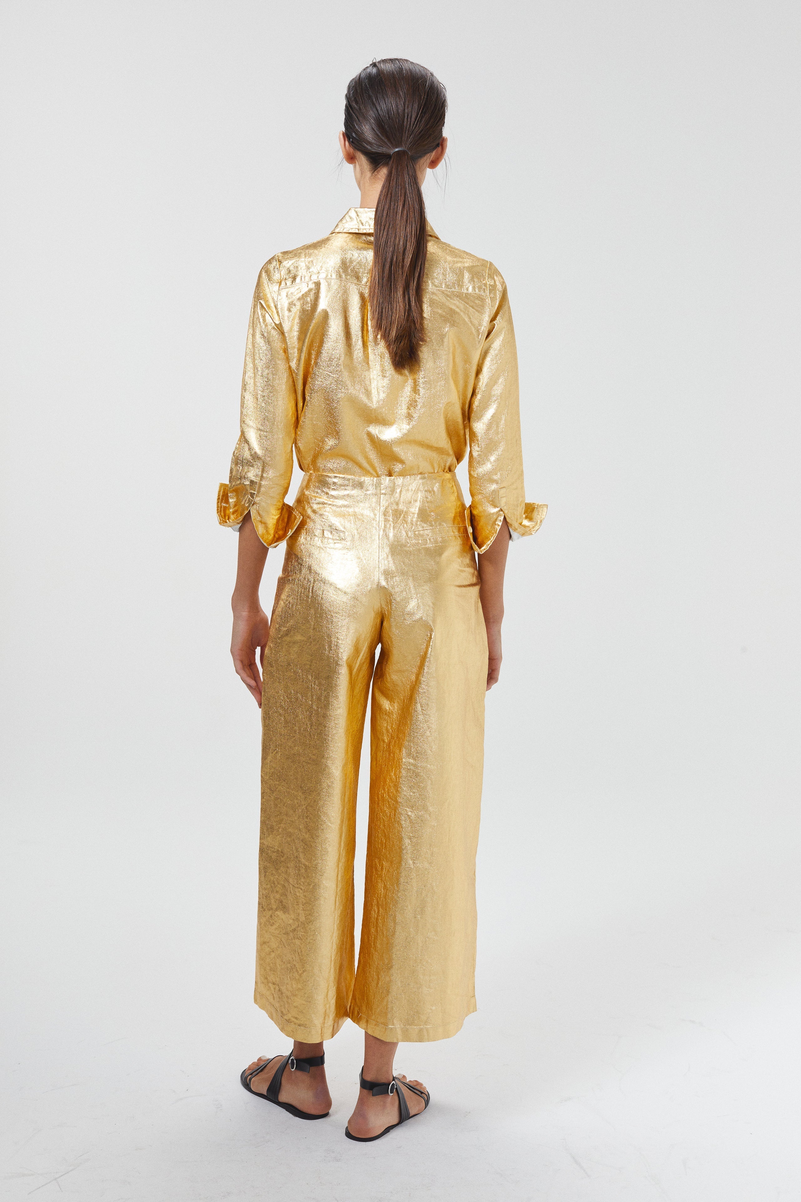 Metallic Gold Culotte Pant, from Lanhtropy - Image 4