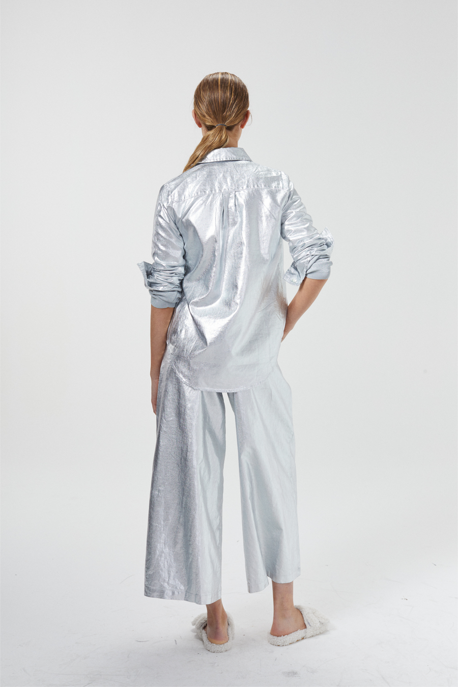 Metallic Silver Culotte Pant, from Lanhtropy - Image 2