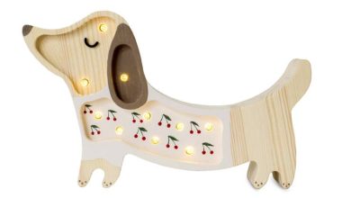 Little Lights Mini Puppy Lamp in Cherry Pink