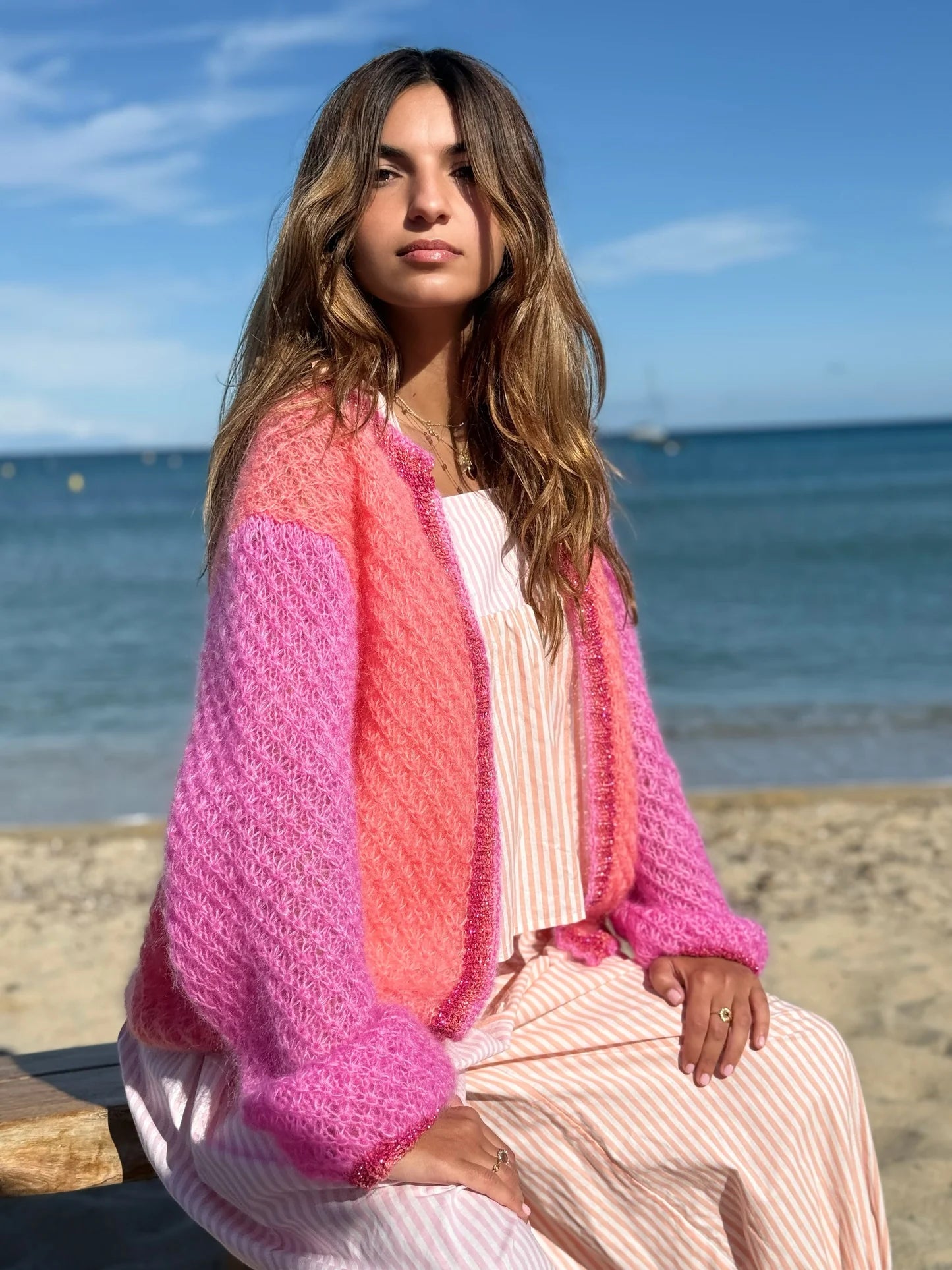 Jour Cardigan in Pink & Blush, from Rose Carmine - Image 3