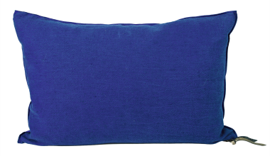 Crumpled Washed Linen Pillow 16x24 in Cobalt, from Maison De Vacances