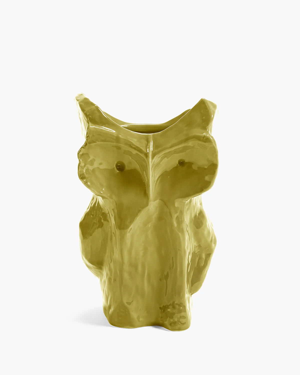 Large Owl Vase in Yellow After Midnight