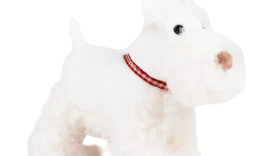 Lola Stuffed Dog in White