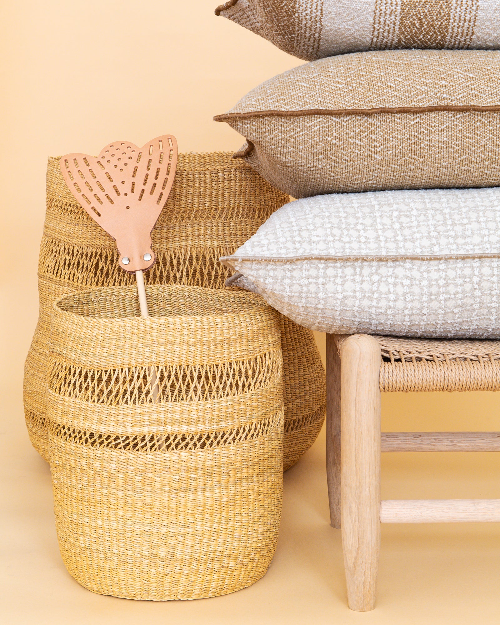 Medium Mixed Weave Wonder Basket in Natural - Image 2