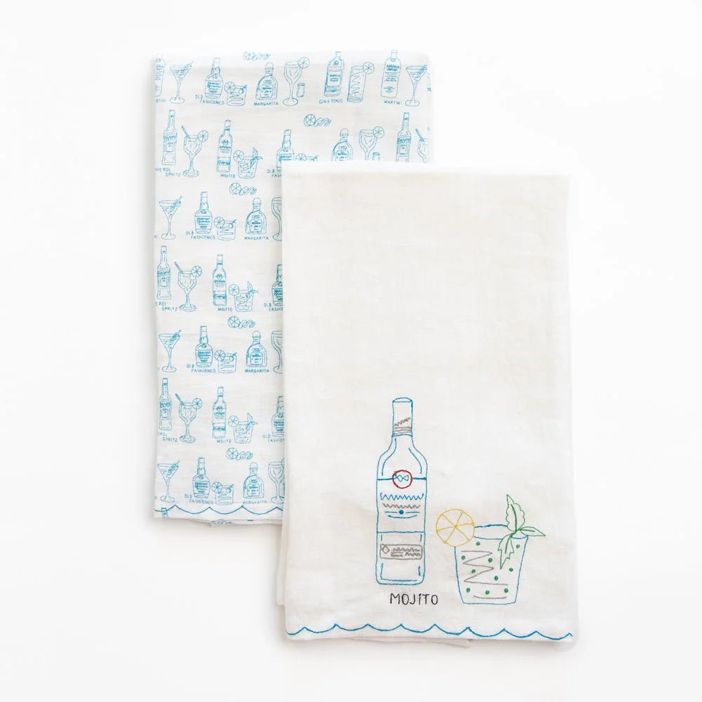 Set of 2 Mojito Linen Tea Towels - Image 2