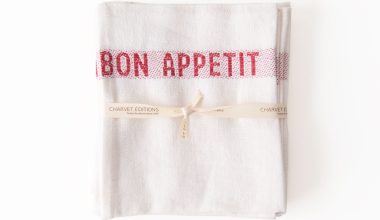 Bon Appetit Napkin / Placemat in White and Red, from Charvet Editions