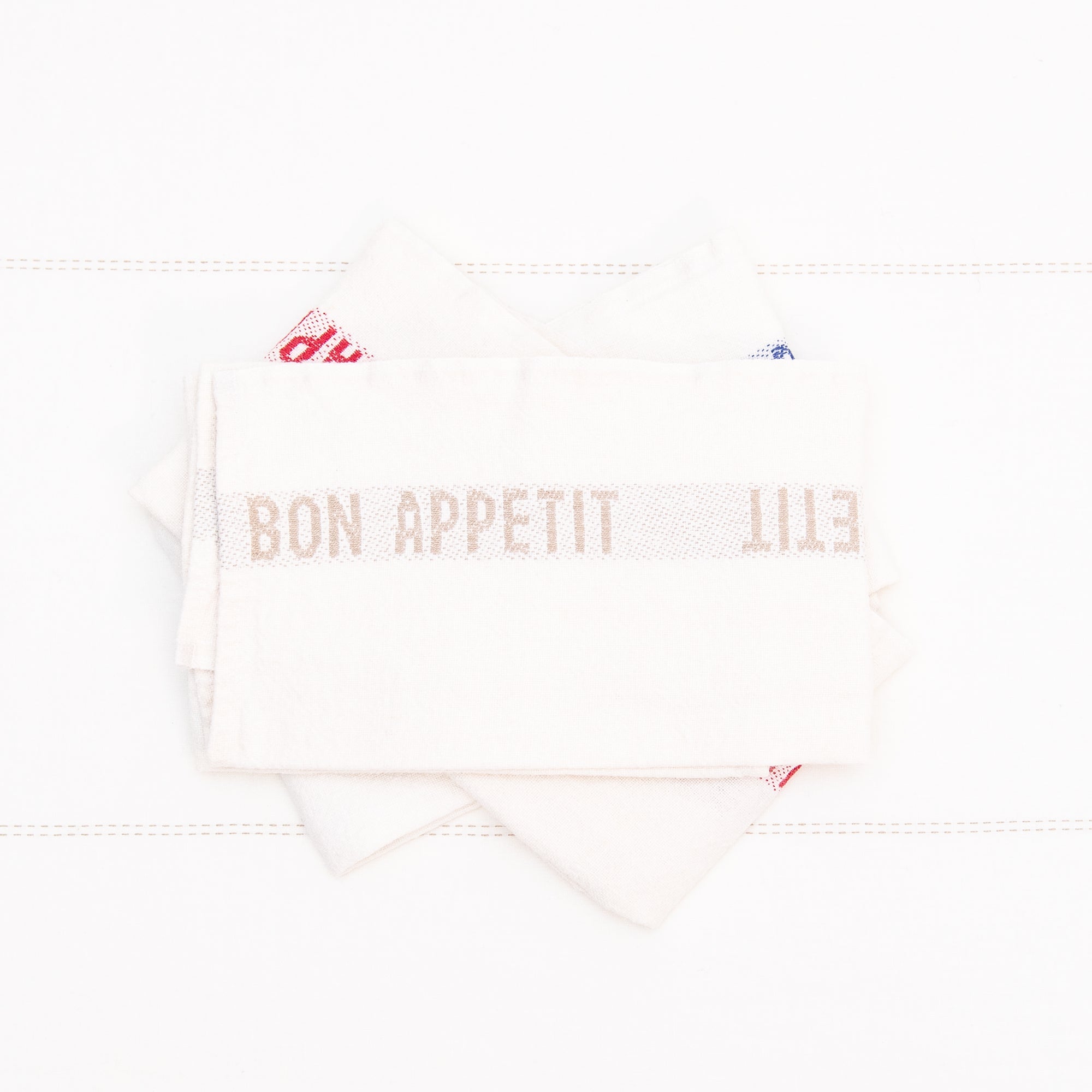 Bon Appetit Tea Towel in White Linen, from Charvet Editions - Image 2