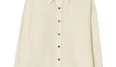 Oversized Pencil Striped Shirt in Cream, from Cordera
