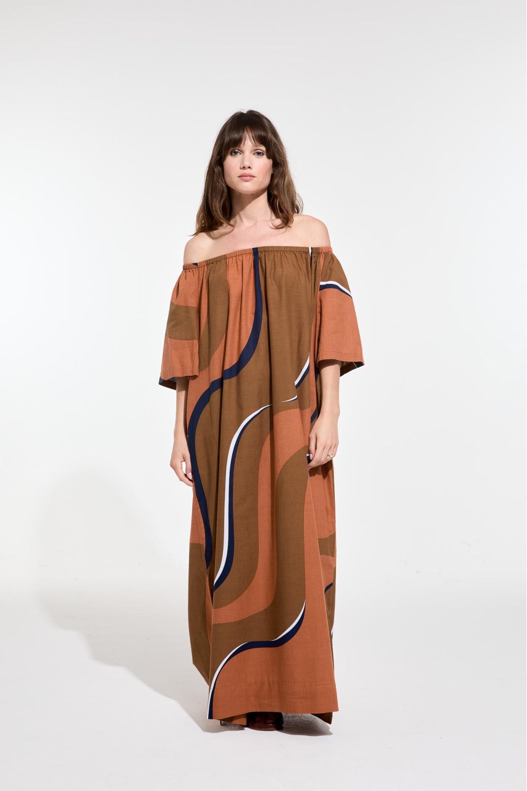 Palao Madone Dress in Terracotta, from Mapoesie