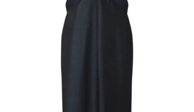 Ella Draped Silk Dress in Noir, from Soeur