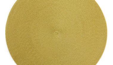Round Placemat in Gold and Avocado, from Deborah Rhodes