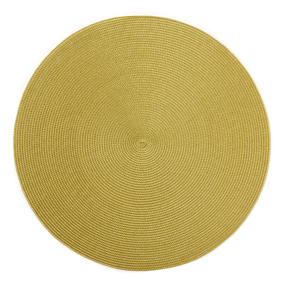 Round Placemat in Gold and Avocado, from Deborah Rhodes