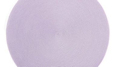 Round Placemat in Silvier and Lilac, from Deborah Rhodes