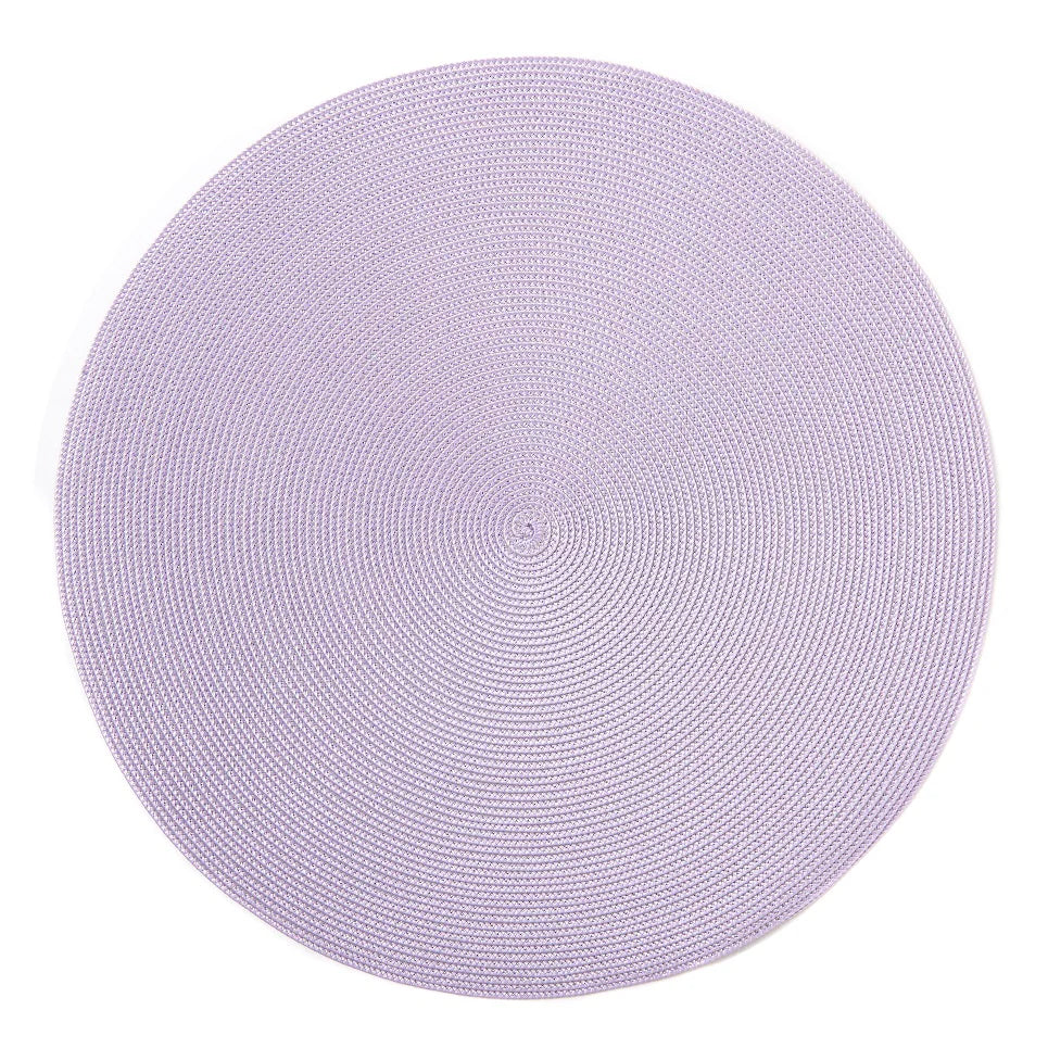 Round Placemat in Silvier and Lilac, from Deborah Rhodes