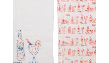 Set of 2 Aperol Spritz Linen Tea Towels