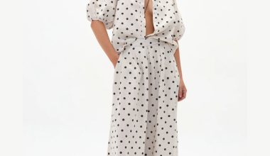 Sabi Linen Pants in Natural & Black Polka Dots, from Lanhtropy