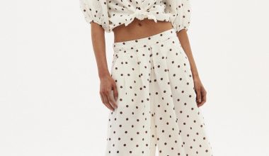 Sabi Linen Pants in Brown Polka Dots, from Lanhtropy
