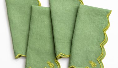 Scalloped Buti Napkins in Forest, from Pomegranate