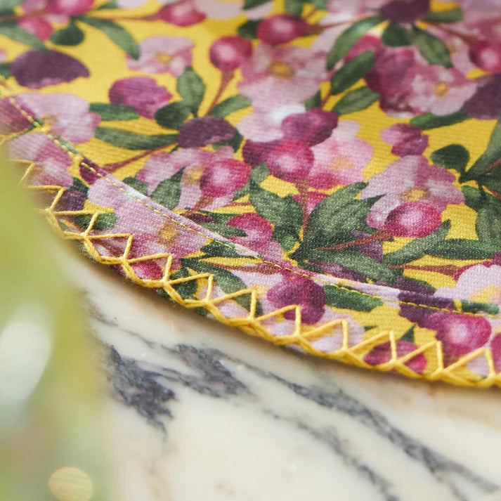Set of Six Round Placemats in Romace is Dead Yellow, from, Sophie Williamson Design - Image 4