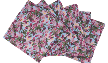 Set of Six Napkins in Romace is Dead Blue, from Sophie Williamson Design