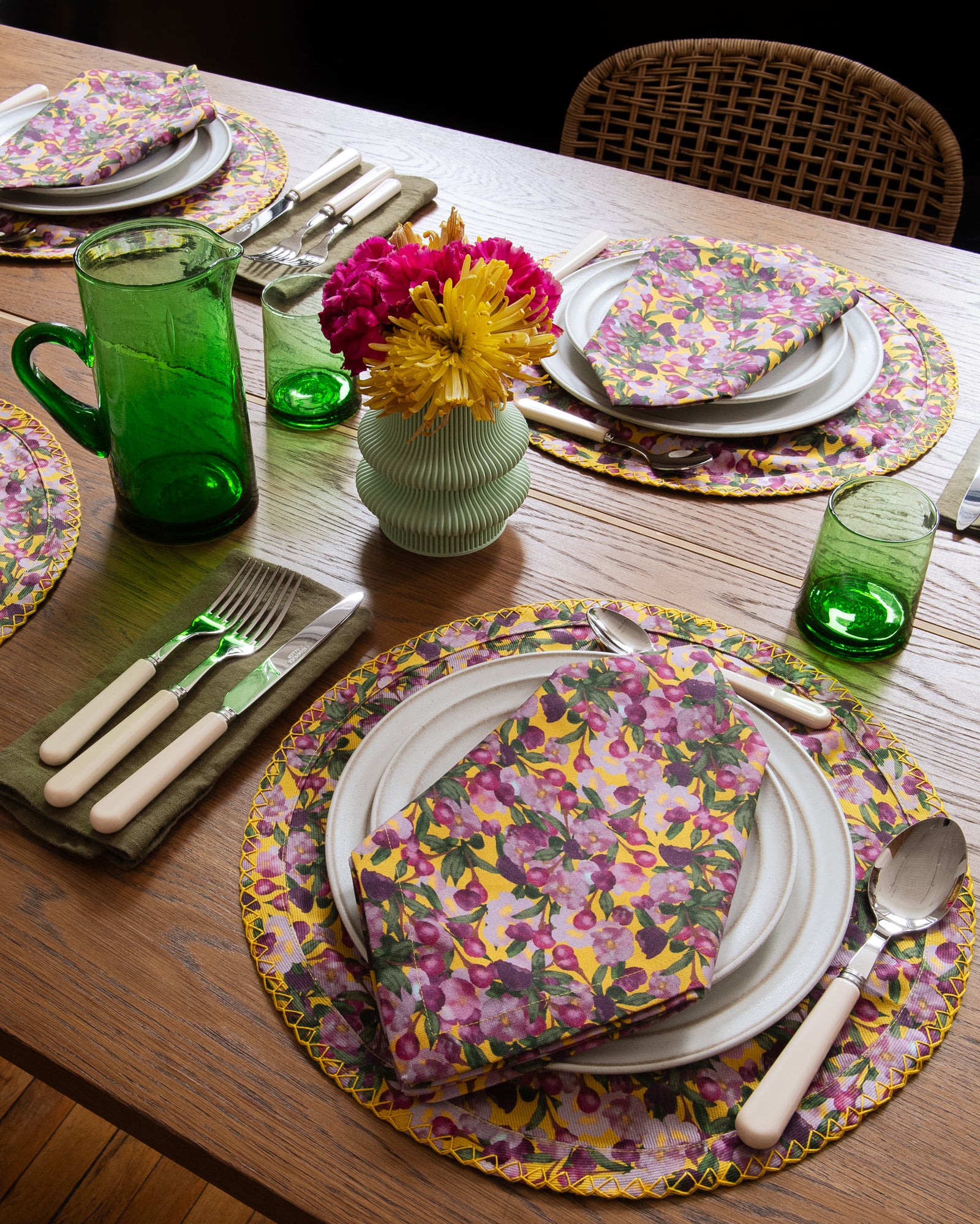 Set of Six Napkins in Romace is Dead Yellow, from Sophie Williamson Design - Image 2