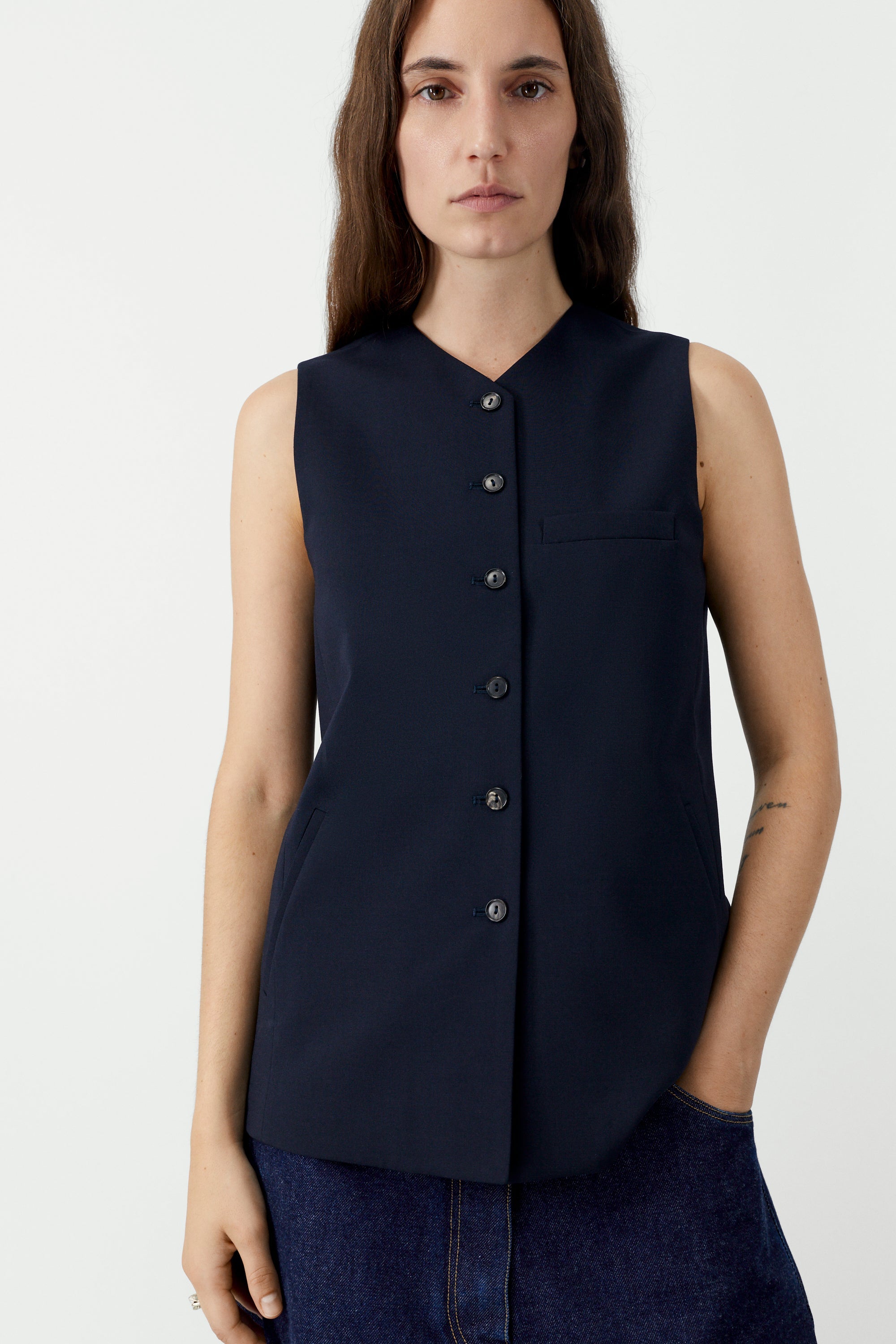 Tailored Vest in Navy, from Cordera - Image 2