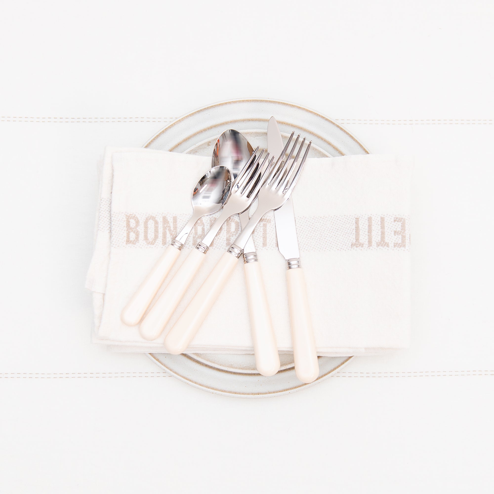 Bon Appetit Tea Towel in White Linen, from Charvet Editions - Image 4