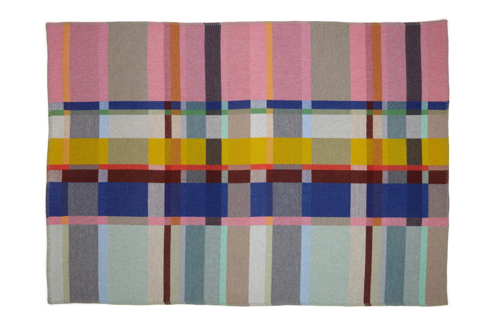 Lloyd Block Large Throw in Pink & Mint, from Wallace Sewell - Image 3