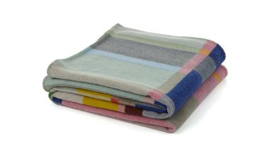 Lloyd Block Large Throw in Pink & Mint, from Wallace Sewell
