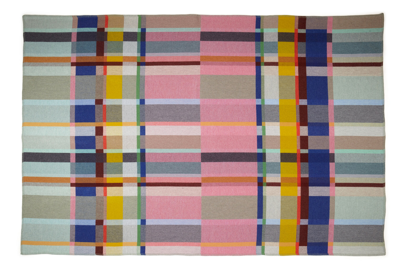Lloyd Block Large Throw in Pink & Mint, from Wallace Sewell - Image 4