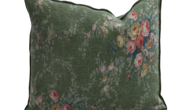 Wabi Sabi Pompadour Laurier Pillow 20x20, from Maison de Vacances