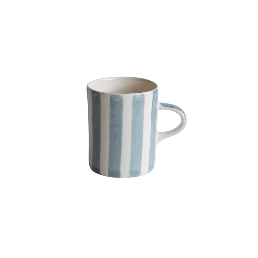 Candy Sripe Demi Mug in Dove Grey