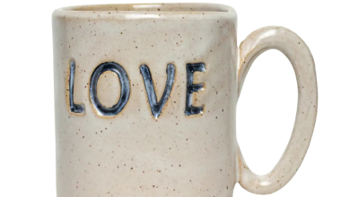 Ceramic 'Love' Mug, from White Squirrel Clayworks