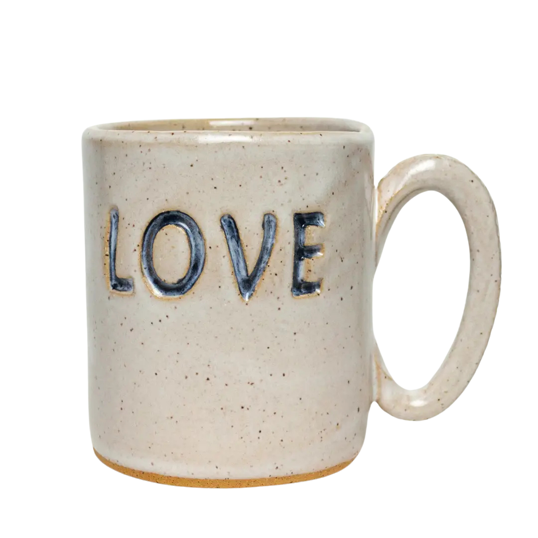 Ceramic 'Love' Mug, from White Squirrel Clayworks