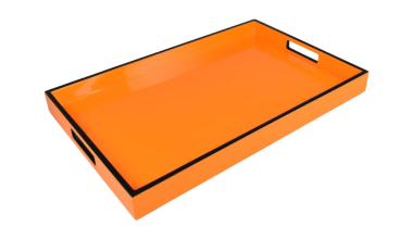 Breakfast Tray in Orange and Black