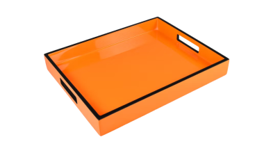 Reiko Tray in Orange and Black