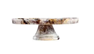 Footed Cake Stand in Mocha Swirl, from Nashi Home