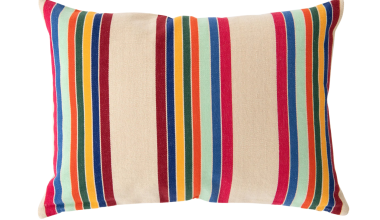 Pillow in Cranberry Stripe 14" x 20"