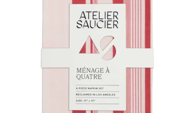 Set of 4 Napkins in Parasol, from Atelier Saucier